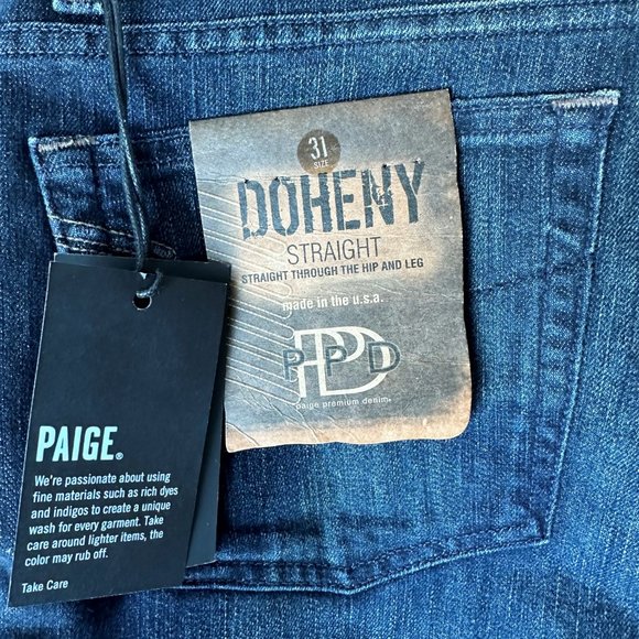 Paige Denim | Dark Wash Fade | Slim Straight Fit | Men's| Like New | 31 W - Picture 4 of 4